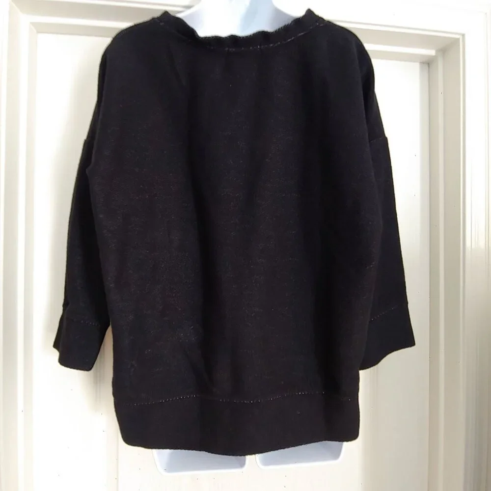 Fresh Produce Black Cotton Sweatshirt  3/4 length M/L - Picture 10 of 12